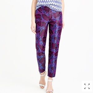 J.Crew pant in purple midnight floral jacquard